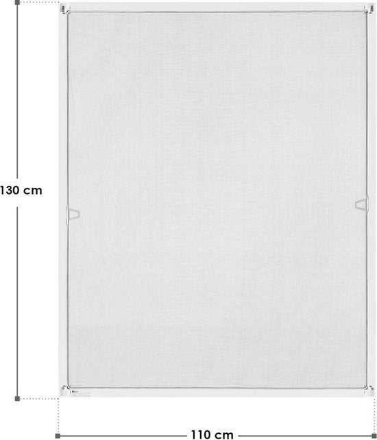 Vliegenhor / Raamhor / Hor - 110 x 130 cm - Wit - Incl. Bevestigingsmateriaal