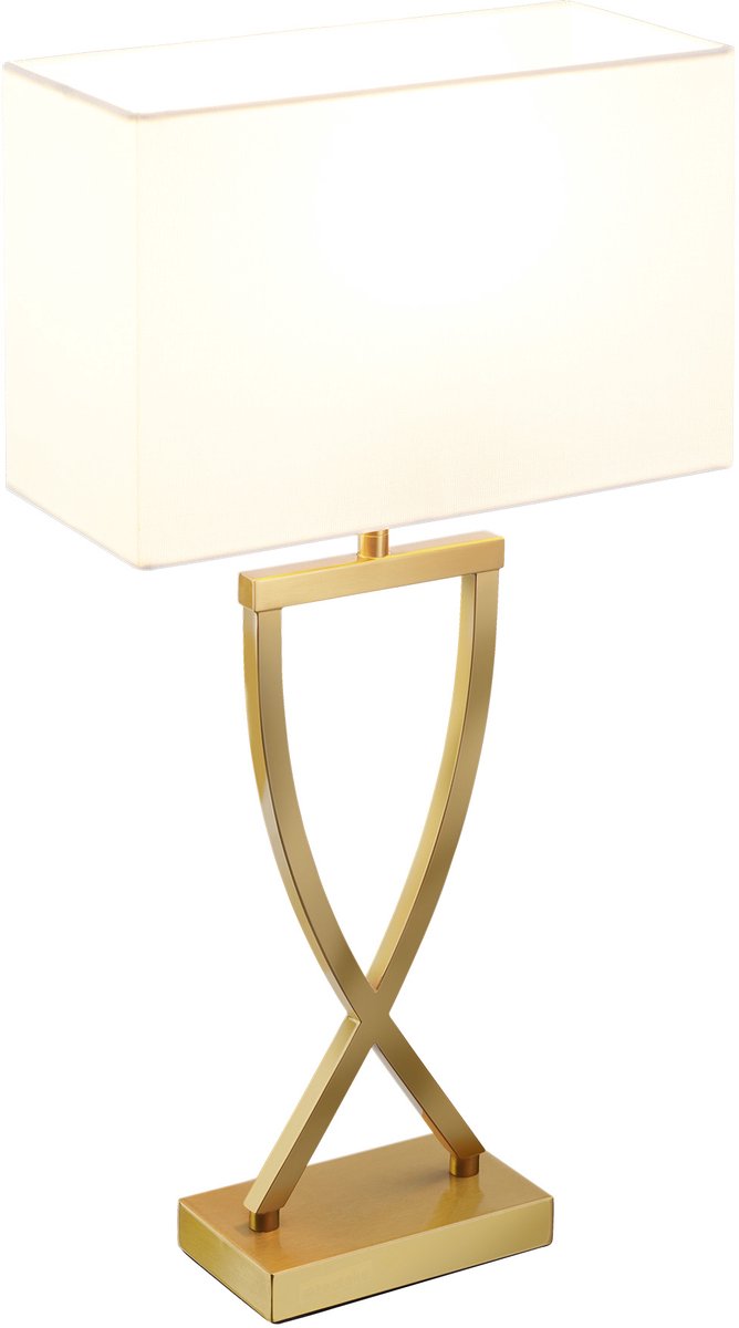 Tectake® Tafellamp Avina – 27 x 12 cm - Wit met Goud