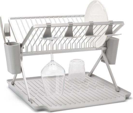 Brabantia SinkSide Afdruiprek - Inklapbaar - met Bestekhouder - Mid Grey