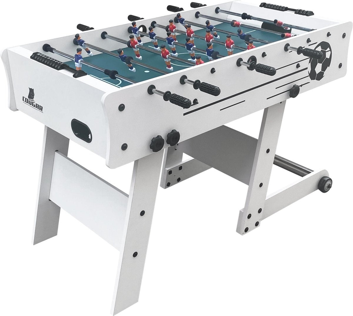Cougar Scorpion Kick TS opklapbare Voetbaltafel - Tafelvoetbal - Wit