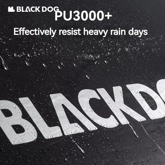 Black Dog Dome Tent - Hoogwaardige kampeertent voor 6-8 personen - Hexagonaal automatisch - Draagbare familietent - Opvouwbaar vinyl - Bescherming tegen zon en regen - Zwart