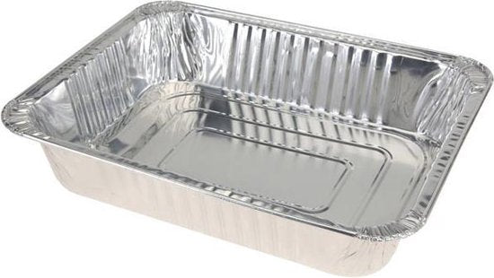 Set van 2x stuks barbecue bereidingsbakken rechthoek 32 x 26 x 6 cm - Vlees grillen - BBQ rooster