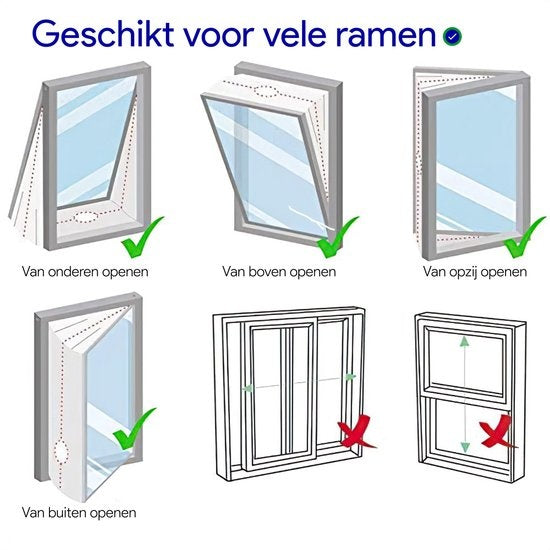 Airco raamafdichting inclusief Nederlandse handleiding - Tegen insecten - Transparant - 400cm