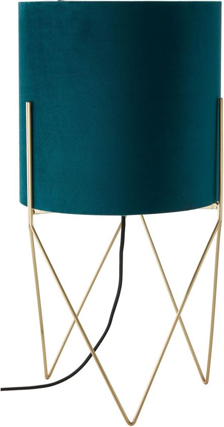 Brillant | Atami vloerlamp geborsteld messing/petrol | 1x A60, E27, 28W, geschikt voor normale lampen (niet meegeleverd)