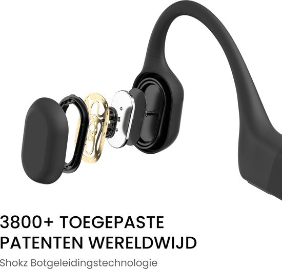 Shokz OpenRun USB-C Open-ear Sporthoofdtelefoon – Bone Conduction – Draadloos – IP67 – Zwart