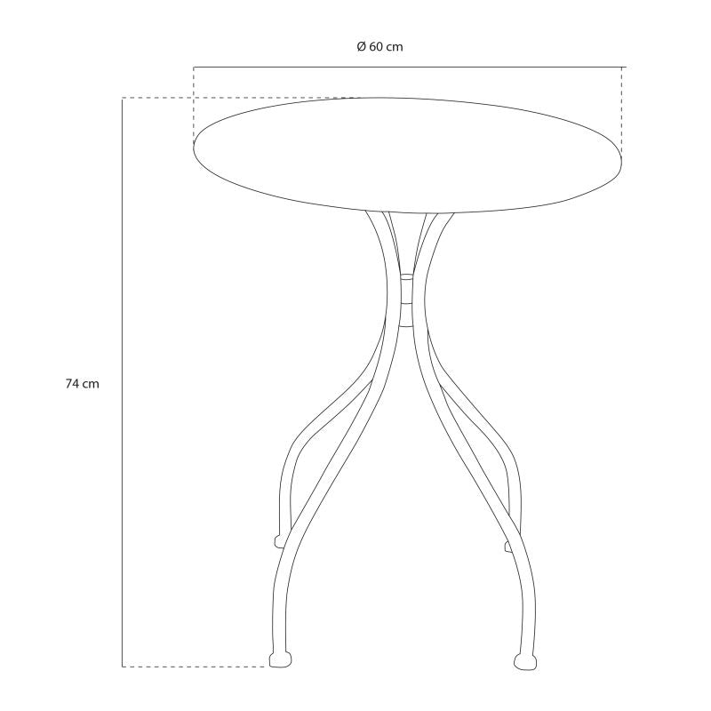 AXI Marilou Bistrotafel 60 x 60 x 74,5 cm - Rond - Wit - Metalen Tuin- en Balkontafel