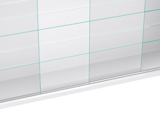 Vitrinekast staande hangende wandvitrine - schuifdeuren - 75 x 55 x 14 cm
