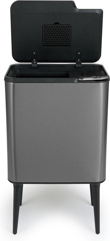 Umuzi Cleaning Push bin Prullenbak - 36 liter - Metaalgrijs - 48 x 38 x 54,5 cm