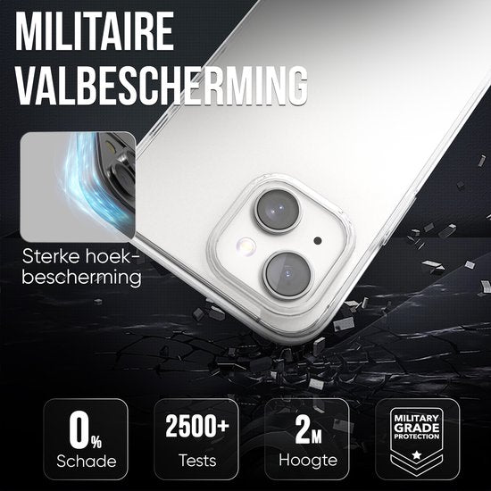 Telefoonhoesje Doorzichtig Geschikt voor Iphone 13 Hoesje Transparant En Screenprotector Beschermglas