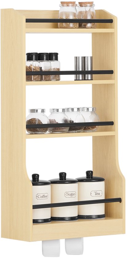 SoBuy KCR12-N Wandrek - Multifunctionele Plank voor Badkamer & Keuken