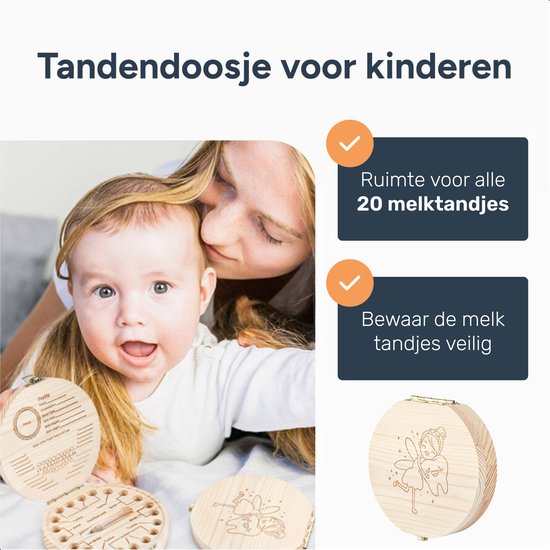 Alyze Tandendoosje - Jongens - Meisjes - Melktanden bewaardoosje - Logboek - Geboorte
