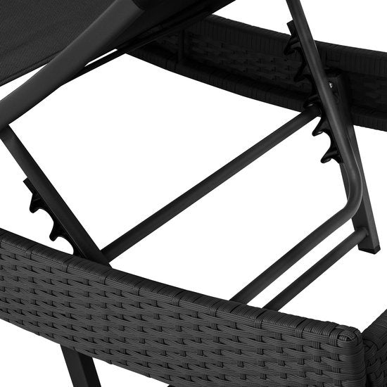 Wicker ligbed Moana zwart