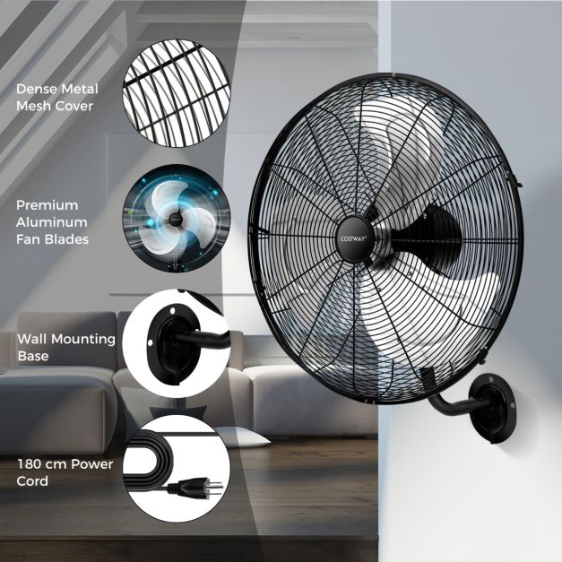 Coast Ventilator - Ø56 cm - Oscillerend - 1300 RPM - 3 Standen - 56 x 42 x 68 cm - Zwart