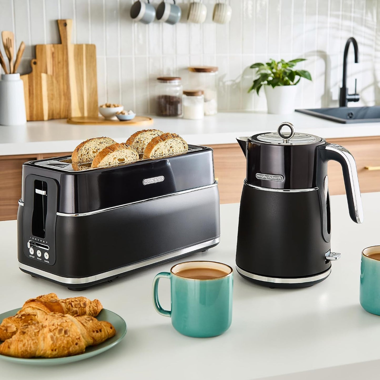 Morphy Richards Signature Opulent Waterkoker 1.5L - Rapid Boil 3000W - RVS Zwart Transparant - 23,7 x 16,7 x 26,8 cm