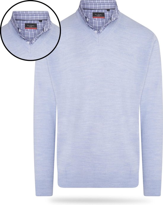 Pierre Cardin - Heren Sweaters Mock Pullover - Blauw - Maat L