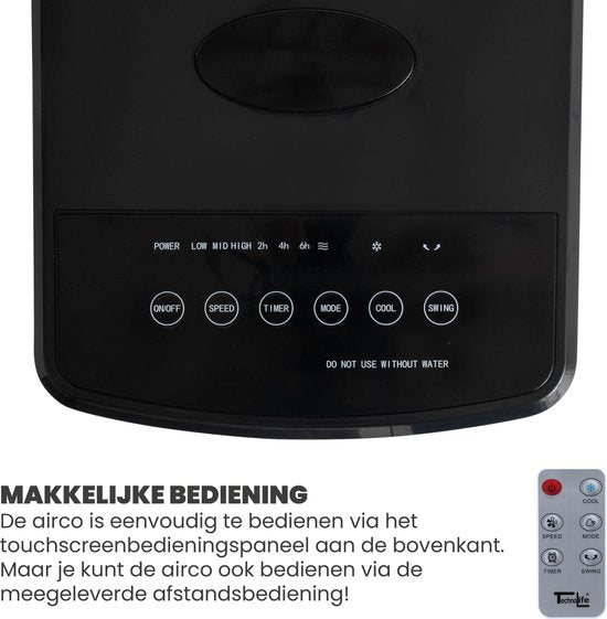 Technolife TL-2701 Aircooler met Afstandsbediening en Timer - 3.5L - Wit/Zwart