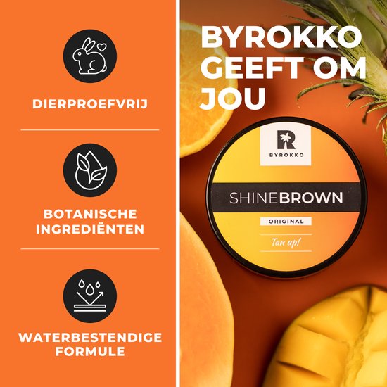 BYROKKO - Shine Brown Original - 200 ml - Zonnebank - Bruiningscrème