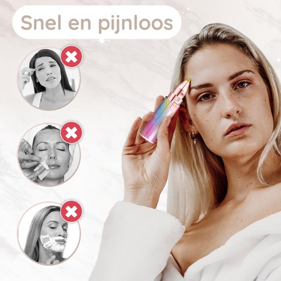 Wenkbrauw Trimmer - Gezichtsontharing Dames - Gezichtshaar Verwijderen Vrouw - Sansbeauté® - Safety Razor - Ladyshave - Flawless Gezichts Ontharing - Wenkbrauw Scheermesje
