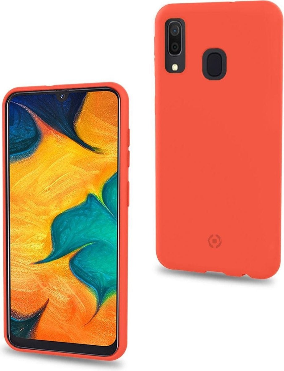 Celly Shock Samsung Galaxy A70 Hoesje Shock Siliconen Hoes Case Cover Oranje