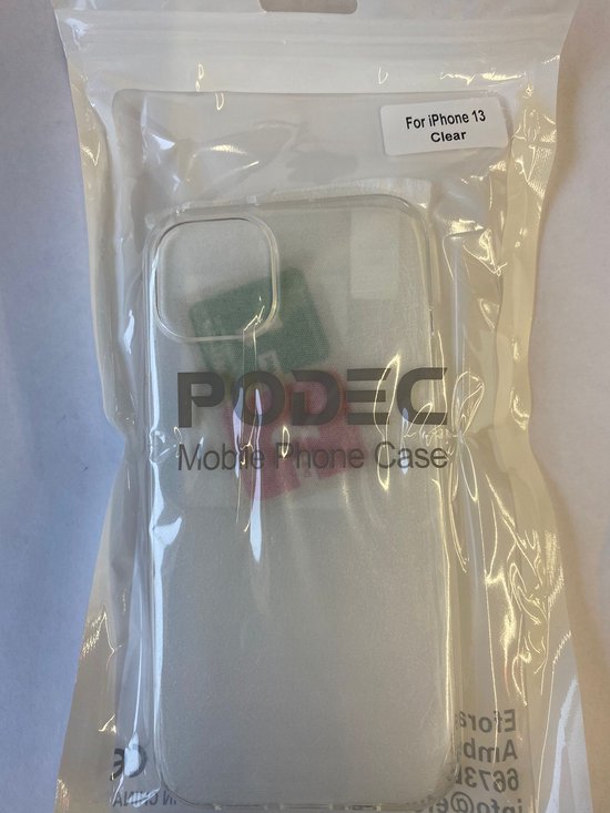 Telefoonhoesje Doorzichtig Geschikt voor Iphone 13 Hoesje Transparant En Screenprotector Beschermglas
