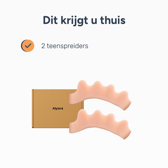 Alyze Teenspreider Siliconen - 2 Stuks - Hallux Valgus Corrector - Teenbeschermer - Tenenspreiders - Teencorrector - Hamerteen Brace - Persoonlijke Verzorging