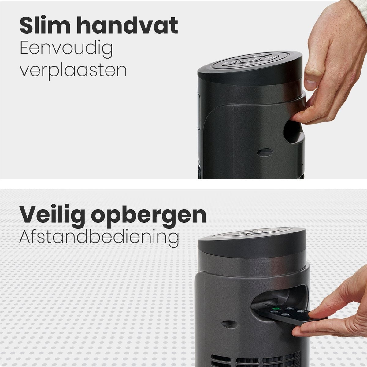 Auronic Torenventilator - Staande Ventilator met Afstandbediening - Timer - 55W - 45dB - 118cm - Donkergrijs