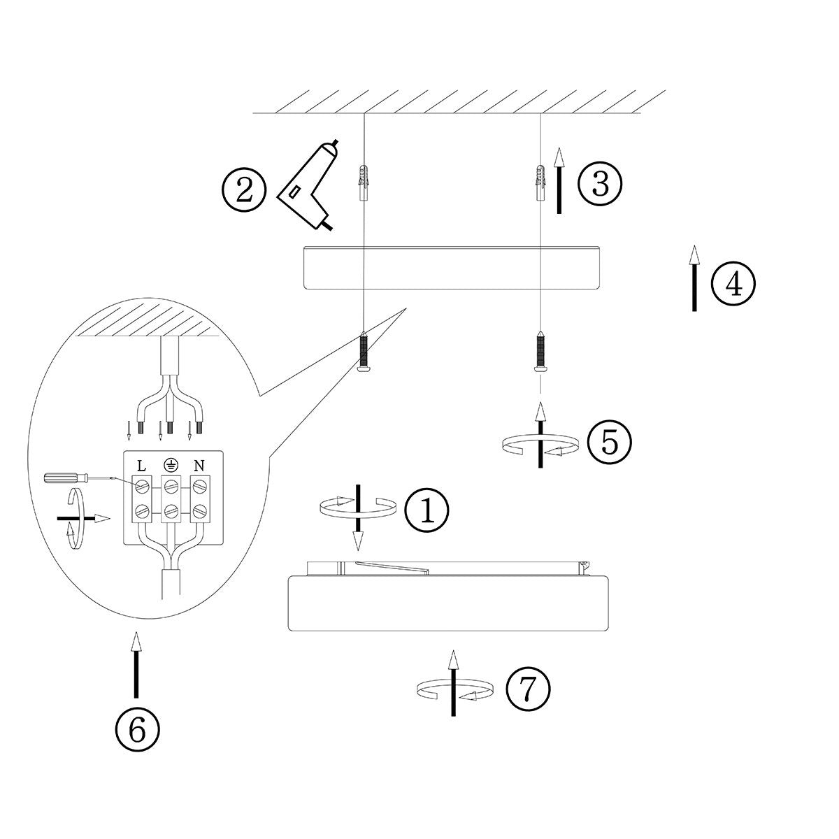 Plafondlamp Ikaro 1362ZW Zwart Ø18cm - Modern, Elektronica & Glas, Steinhauer