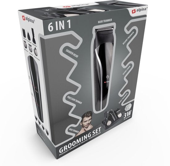 alpina Tondeuseset - Trimmer - Tondeuse - Gezicht en Body - Scheren en Trimmen - 6-in-1 - 3 Watt