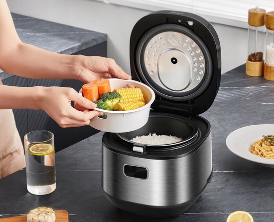Midea - Rijstkoker - Rice Cooker MB-RC209 - 2 L inhoud - 30 min quick rice - Slow cook - 24 uur uitgestelde start - 12 uur automatisch warmhouden - Vaatwasser bestendigd