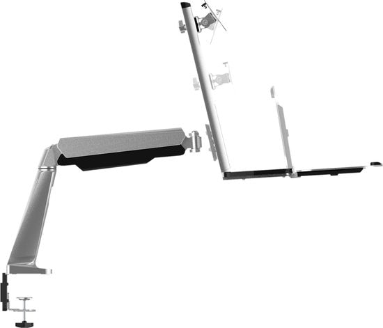 VDD Gaming - Monitorbeugel met toetsenbord - 13 tot 32 inch - Zilver
