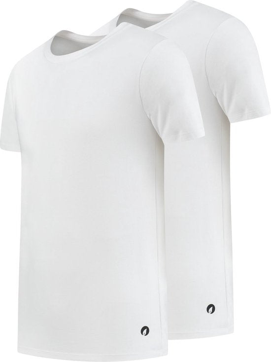Apollo - XXL - Bamboe T-shirt - 2-pack - Ronde hals - Wit
