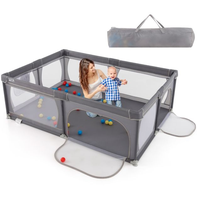 Coast Babyhekje met 50 Ballen - 206 x 147 cm - Grijs