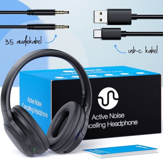 Unitone Focus Koptelefoon Draadloos - Active Noise Cancelling - Bluetooth - Over-ear - Geschikt voor Apple & Android