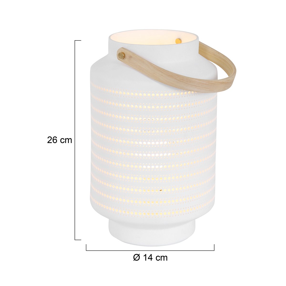 Anne Lighting tafellamp Porcelain - wit - porselein - 14 cm - E14 fitting - 3058W
