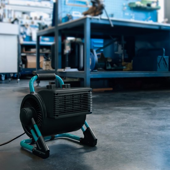 VONROC PRO Elektrische kachel - ventilatorkachel - werkplaatskachel - 1350W/2000W - keramisch - 3 standen - thermostaat - 900 kantelbaar - 20m2