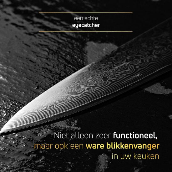 VDN Koksmes damaststaal - Elegance serie - VG-10 Japans damascus - 67 lagen staal