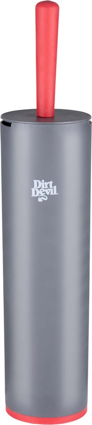 Dirt Devil WC borstel met Houder - Stevige Houder - 39 x 12 x 16 CM - Grijs/ Rood