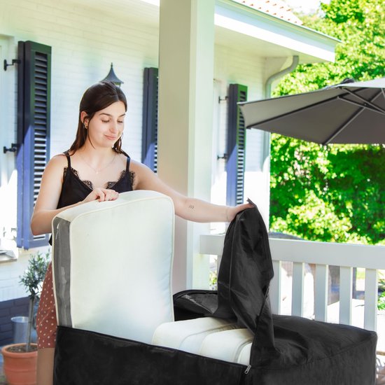 VONROC Premium opbergtas voor lounge/tuinset kussens – 75x75x90cm – Voor 6 tot 8 kussens