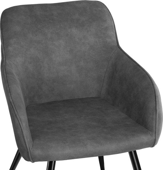 tectake - Stoel Marilyn stof grijs / zwart SKU: 403666