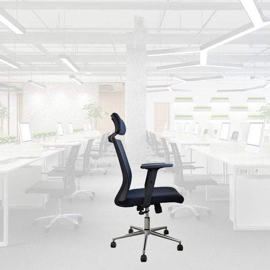 BRASQ OC400 Ergonomische Bureaustoel Zwart met Hoofdsteun - Bureaustoelen - Bureaustoelen voor Volwassenen - Gaming stoel 50 x 49 x 118 cm