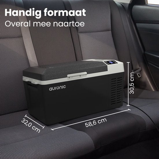 Auronic Elektrische Koelbox - Frigobox - Compressor - 12V 230 Volt - Auto - 20L - Zwart/Grijs