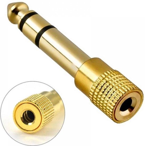 Techvavo® Set van 2 - Jack Adapters - Audio Adapter - 6.3mm Jack naar 3.5mm Jack - Piano - Gitaar - Versterker