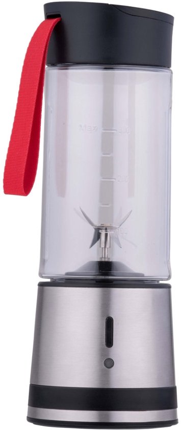 alpina Portable Blender 300ml - USB Oplaadbare Mini Smoothiemaker - Draagbare Smoothie Maker 125W - RVS Keukenmixer met 1 Snelheid - Zilver