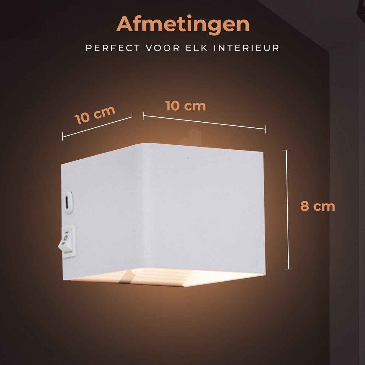 Techvavo® Oplaadbare Wandlamp - 2 Stuks - Draadloos, Smart, Wit - Voor Woonkamer, Badkamer, Kinderkamer, Slaapkamer - 12x6x4 cm