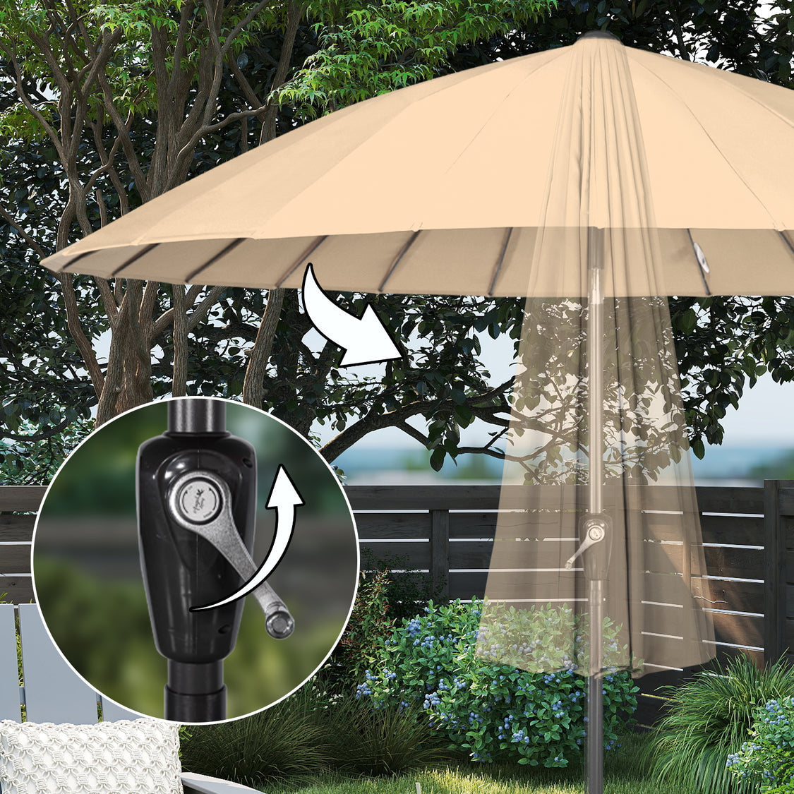 Angel Living parasol 250 cm - beige