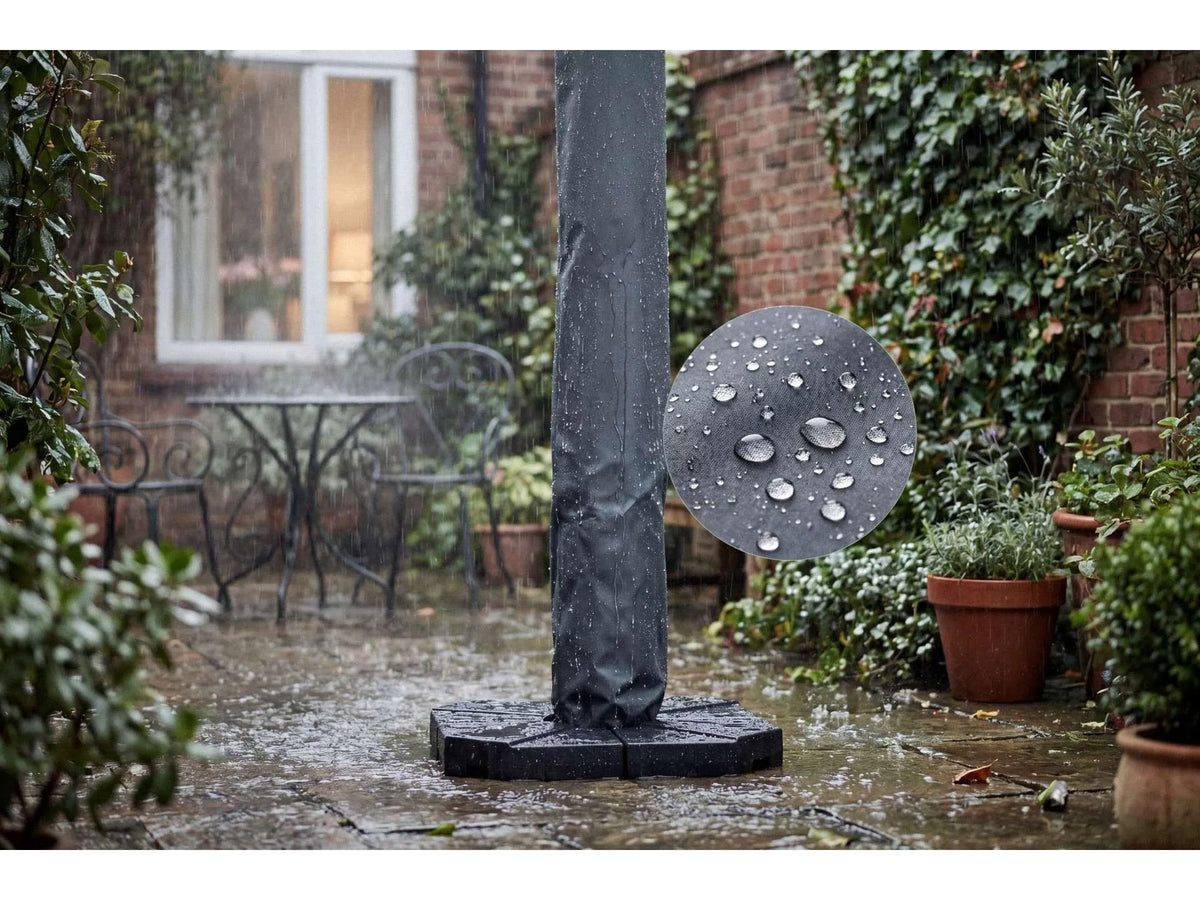 Feel Furniture Parasolhoes Voor Roma Parasol – 4 x 3 Meter – Waterafstotend Met Fiberglas Stok – Donkergrijs