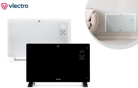 Vlectro - Slim verwarmingspaneel met instelbare timer - WINTERUITVERKOOP - Wit