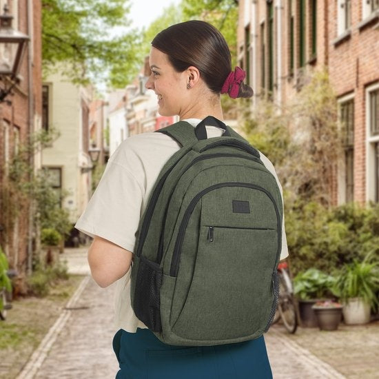 TRVLMORE Rugzak - 28L - 15,6 inch - Laptop Rugtas - Schooltas - Unisex - Spatwaterdicht Groen