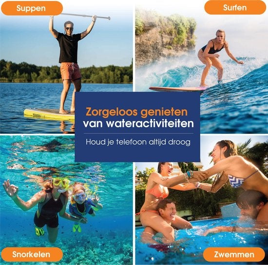 TenTravel Waterdicht Telefoonhoesje - 1 Stuk - Onderwater Hoesje Telefoon - Drijvend Telefoonzakje - Geschikt Voor Alle Smartphones - Met Nekkoord