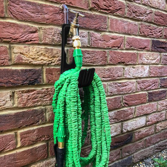 tuinslanghouder - set van 4 - voor tuinslang tot 30 m - wandslanghouder - tot 5 kg